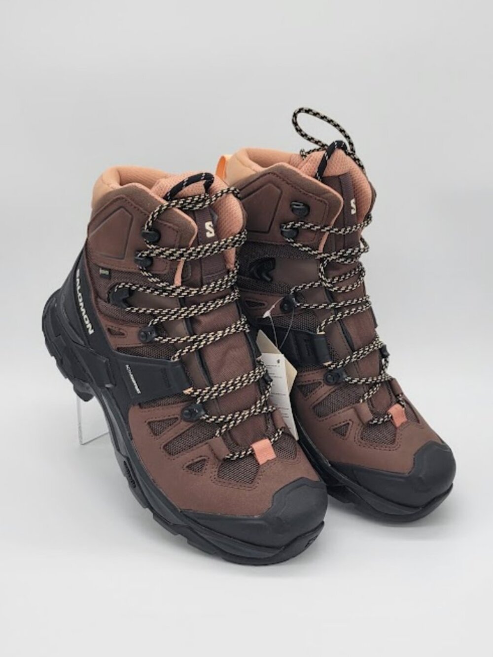 SALOMON Quest 4 GTX Women’s 8.5 Hiking Backpacking Boots Brown Black Gore-Tex